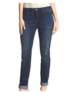 Chico's So Slimming Rhinestone Shine Ankle Jeans size 1